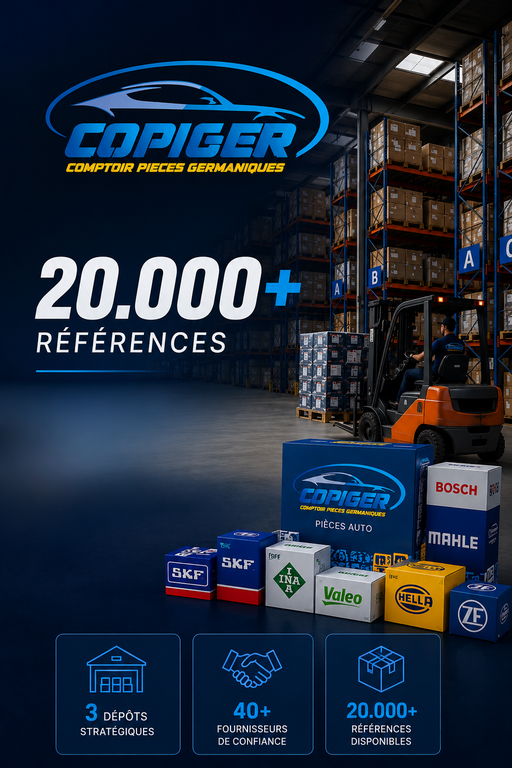 20.000+ références en stock